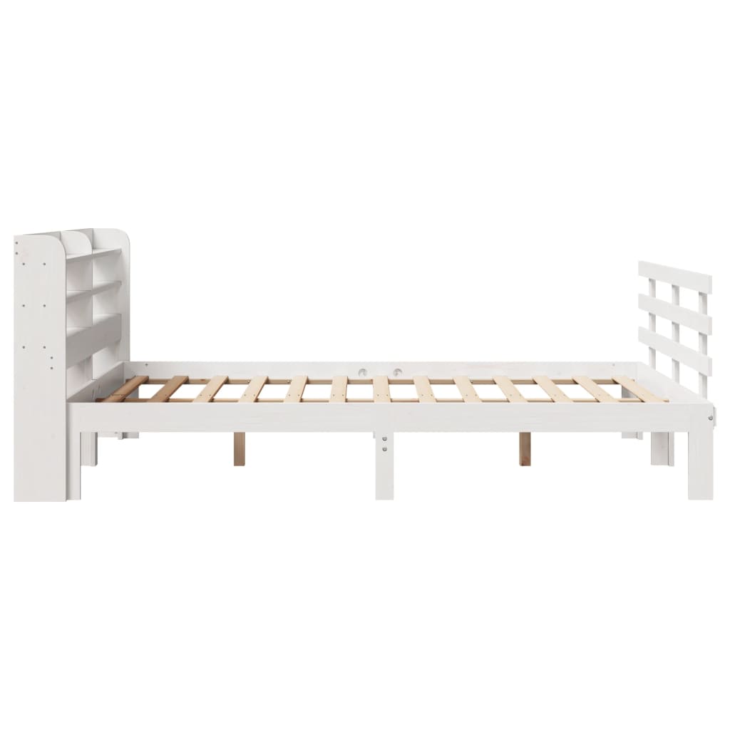 vidaXL Bed Frame with Headboard without Mattress White 135x190 cm Double