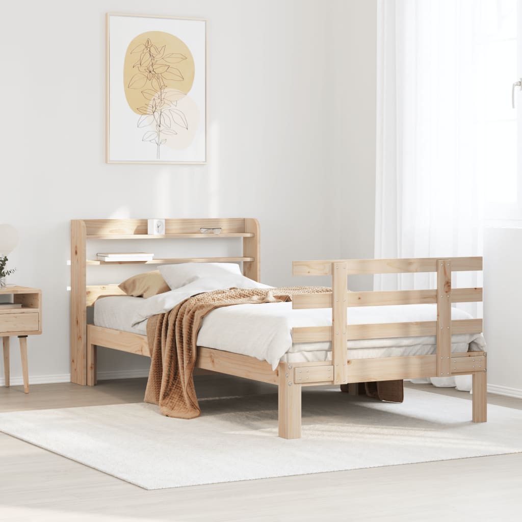 vidaXL Bed Frame with Headboard without Mattress 90x200 cm