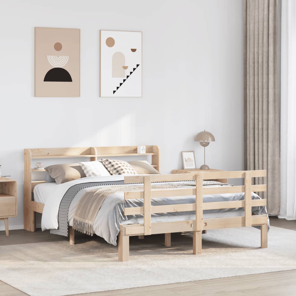 vidaXL Bed Frame with Headboard without Mattress 140x200 cm