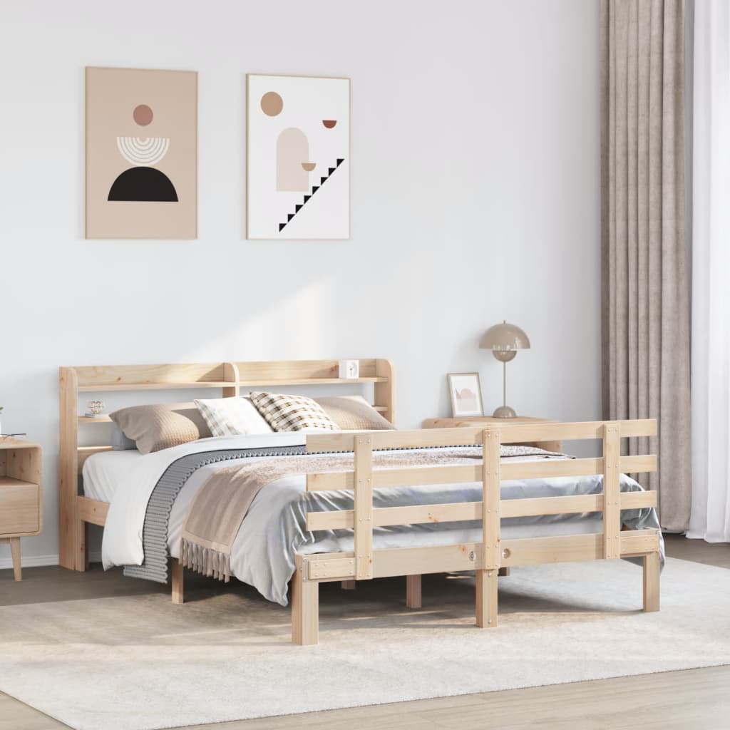 vidaXL Bed Frame with Headboard without Mattress 160x200 cm