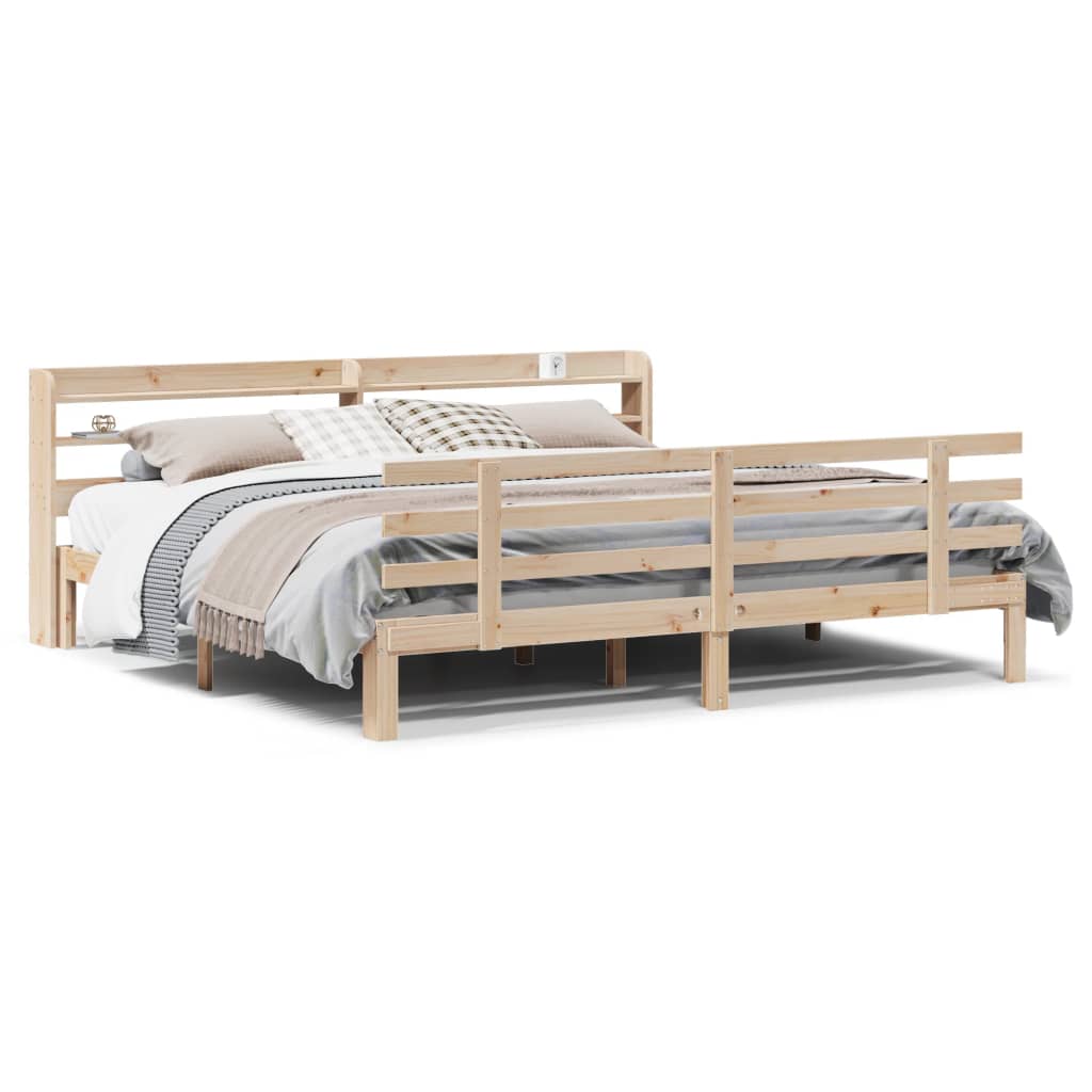 vidaXL Bed Frame with Headboard without Mattress 180x200 cm Super King