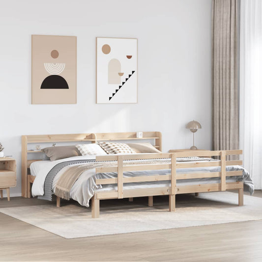 vidaXL Bed Frame with Headboard without Mattress 180x200 cm Super King