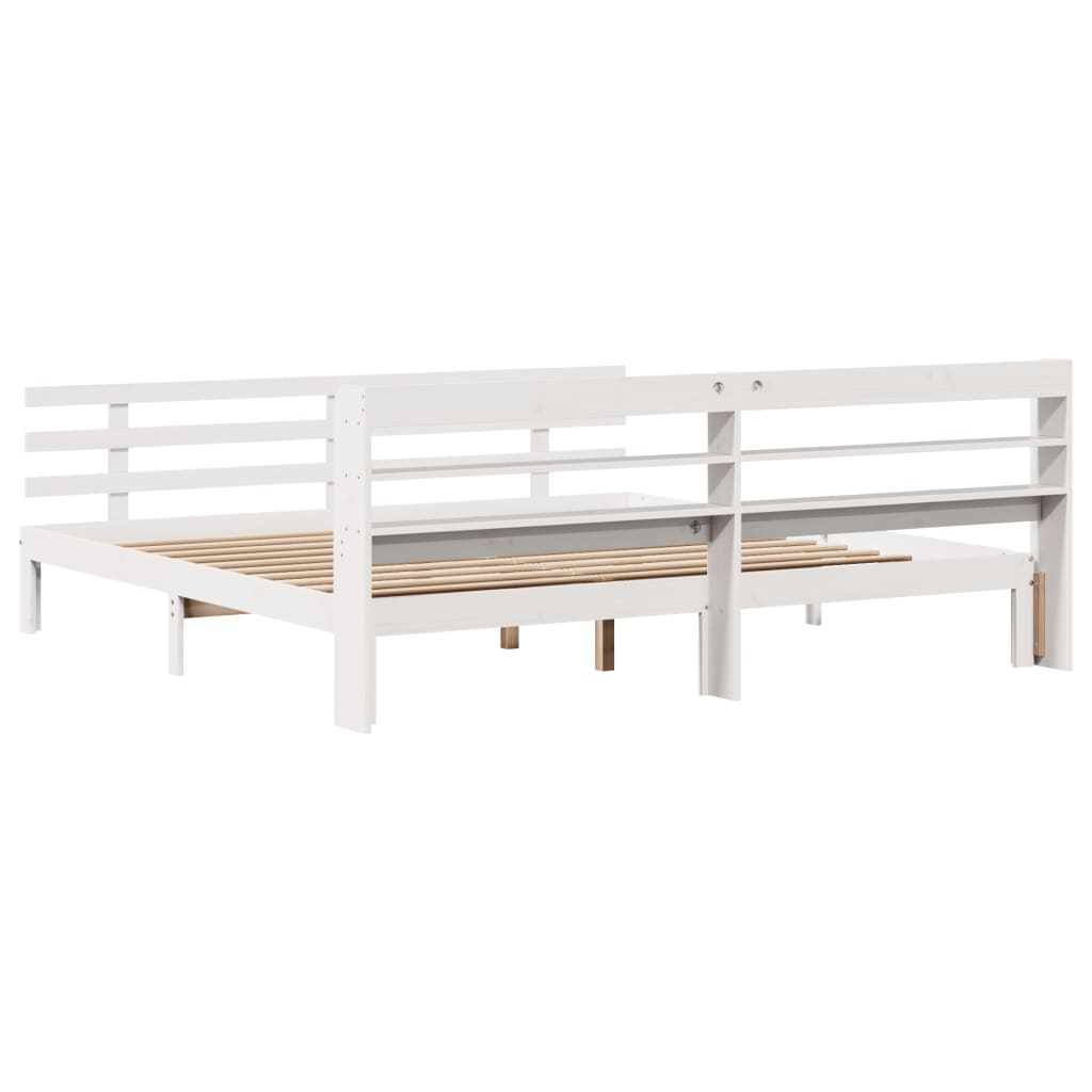 Bed Frame | White | Solid pine wood, Plywood | Double | Bed Frame