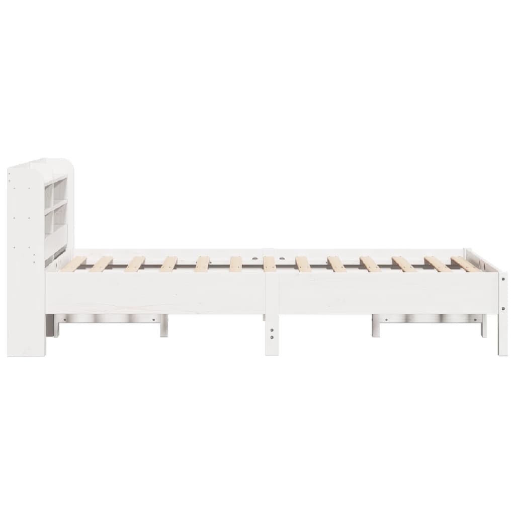 Bed Frame without Mattress White 120x200 cm Solid Wood Pine