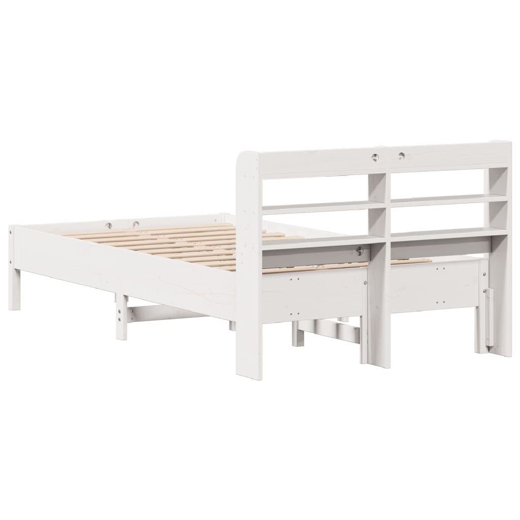 Bed Frame without Mattress White 120x200 cm Solid Wood Pine