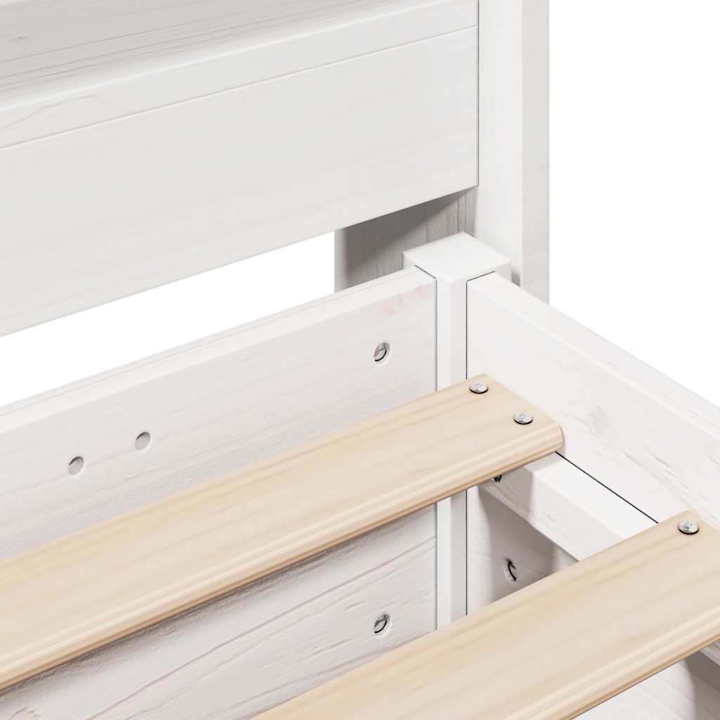 Bed Frame without Mattress White 100x200 cm Solid Wood Pine