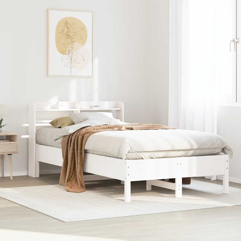 Bed Frame without Mattress White 100x200 cm Solid Wood Pine