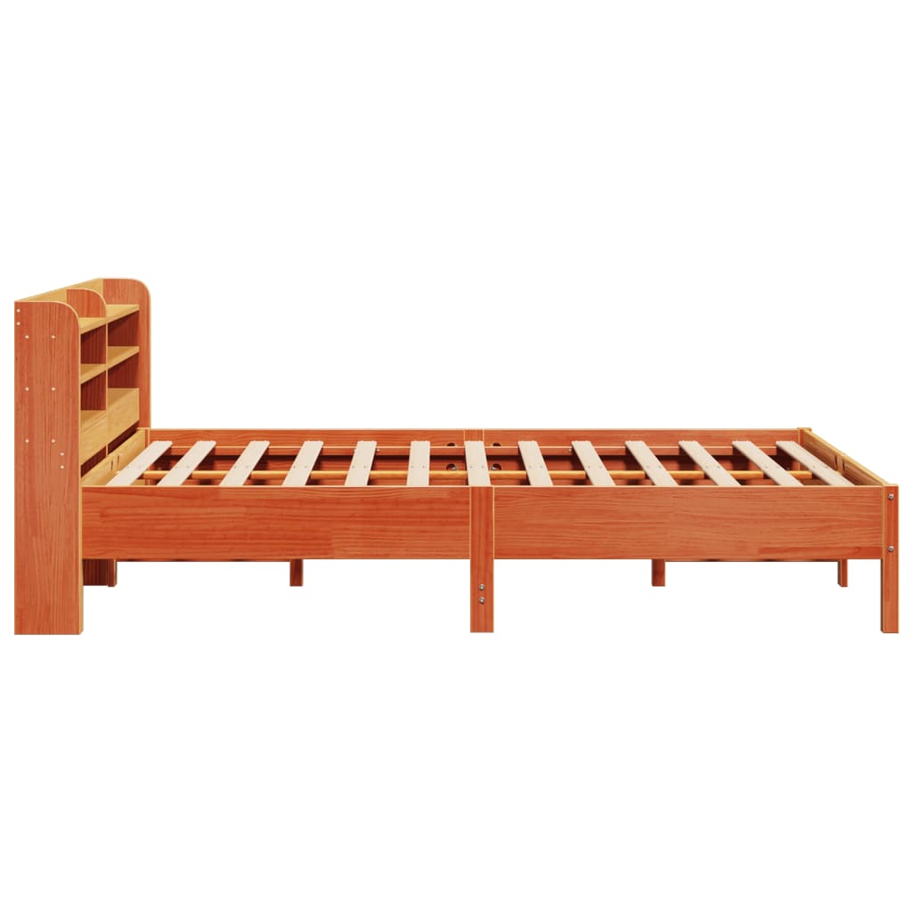 Bed Frame without Mattress Wax Brown 135x190 cm Double Solid Wood Pine