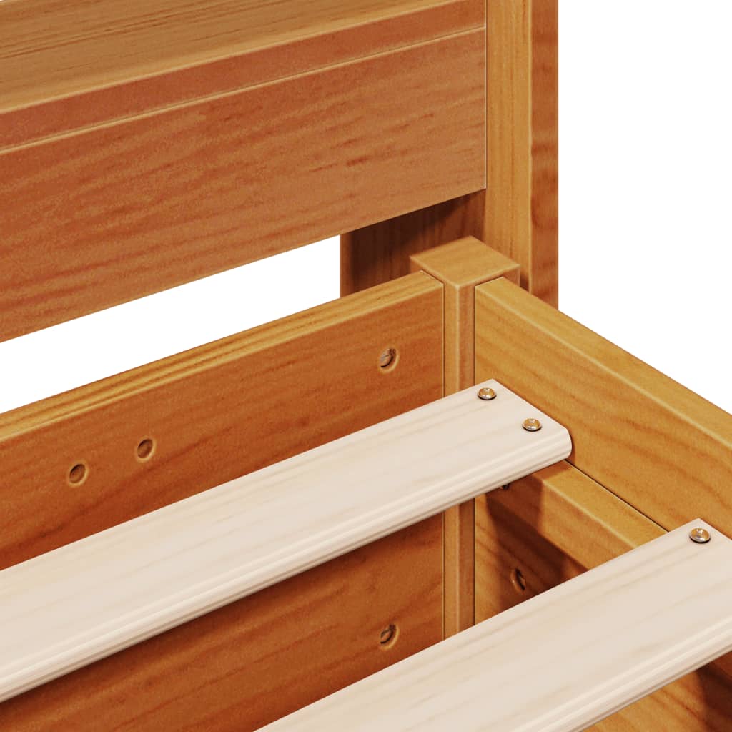 Bed Frame without Mattress Wax Brown 135x190 cm Double Solid Wood Pine