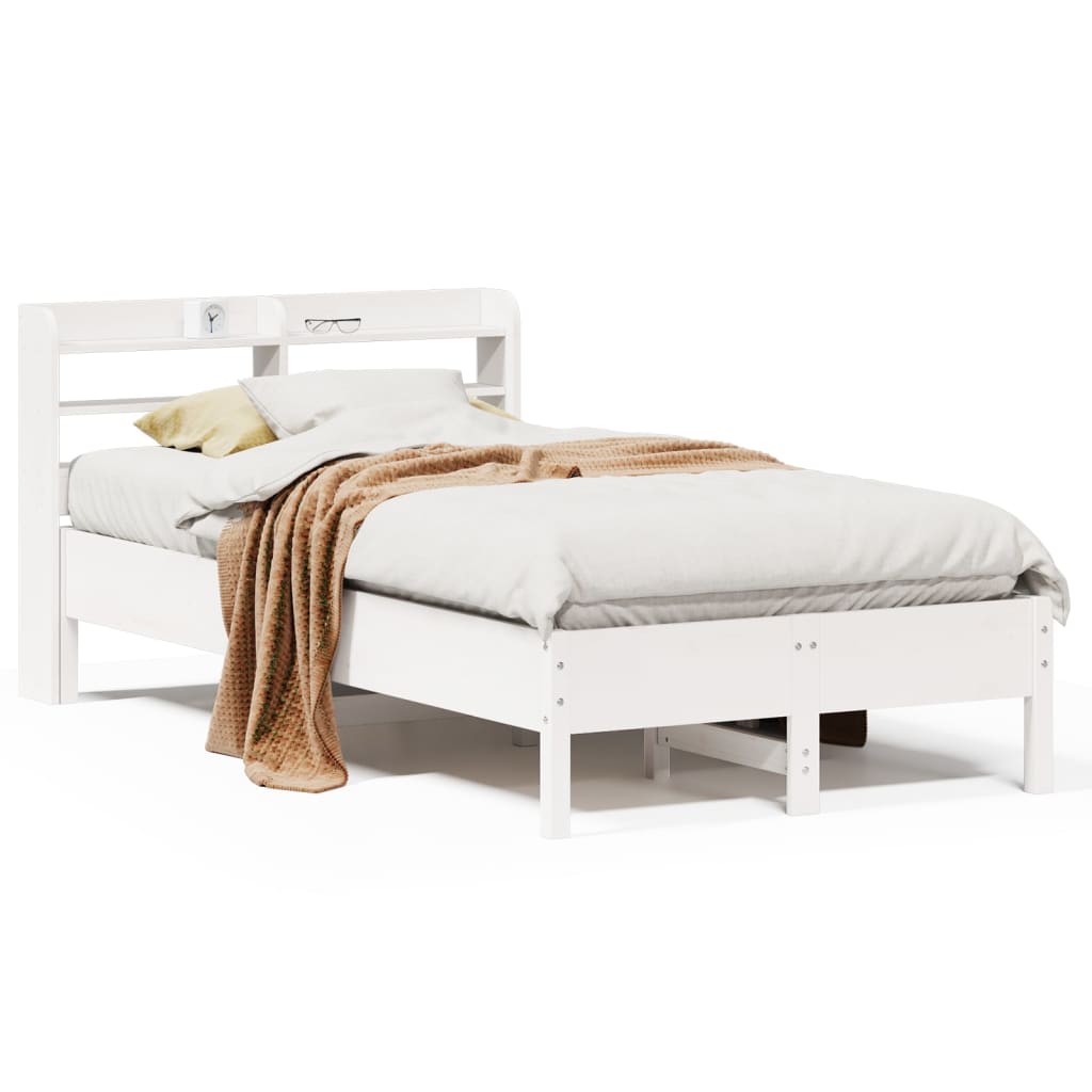 Bed Frame without Mattress White 90x190 cm Single Solid Wood Pine