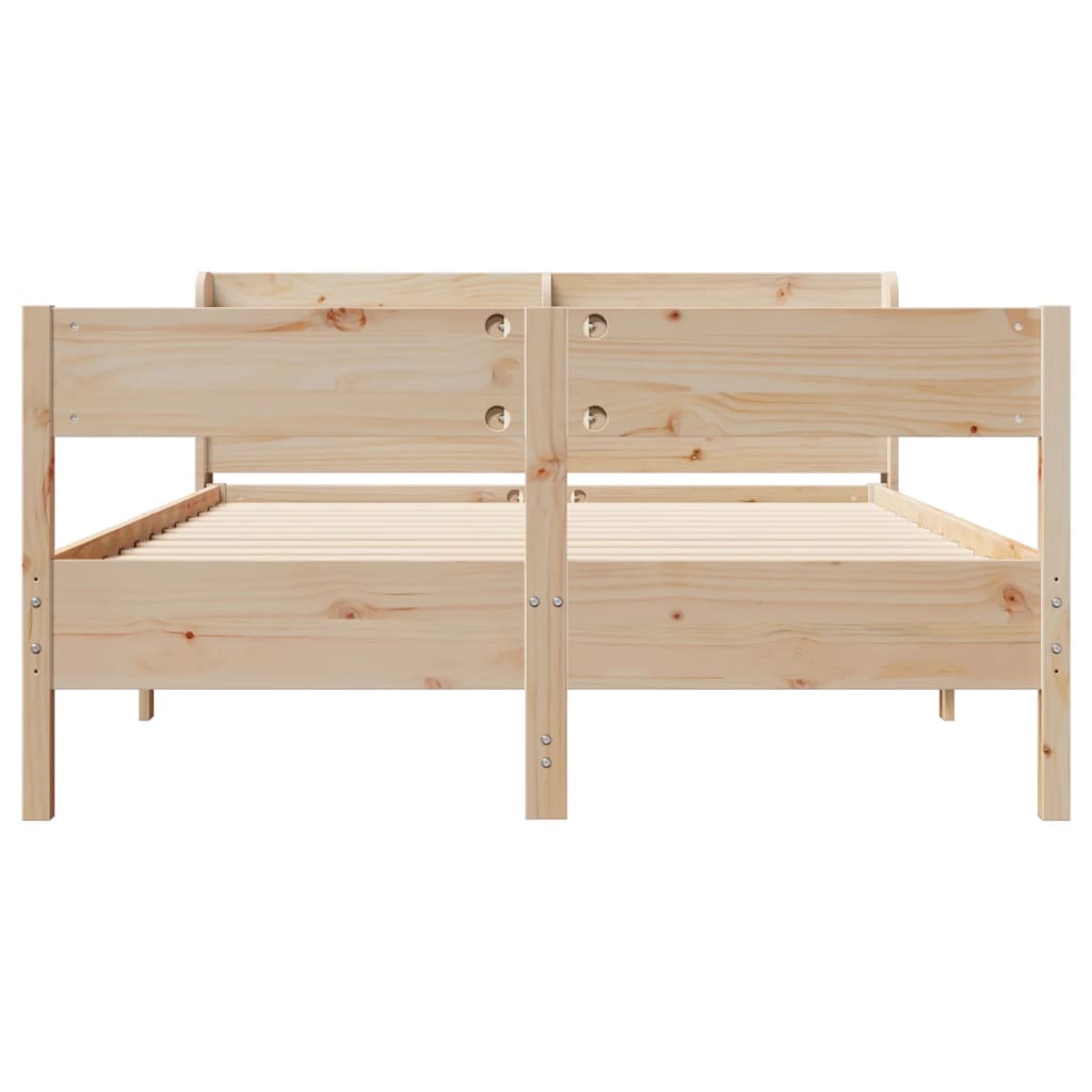 Bed Frame without Mattress 120x200 cm Solid Wood Pine