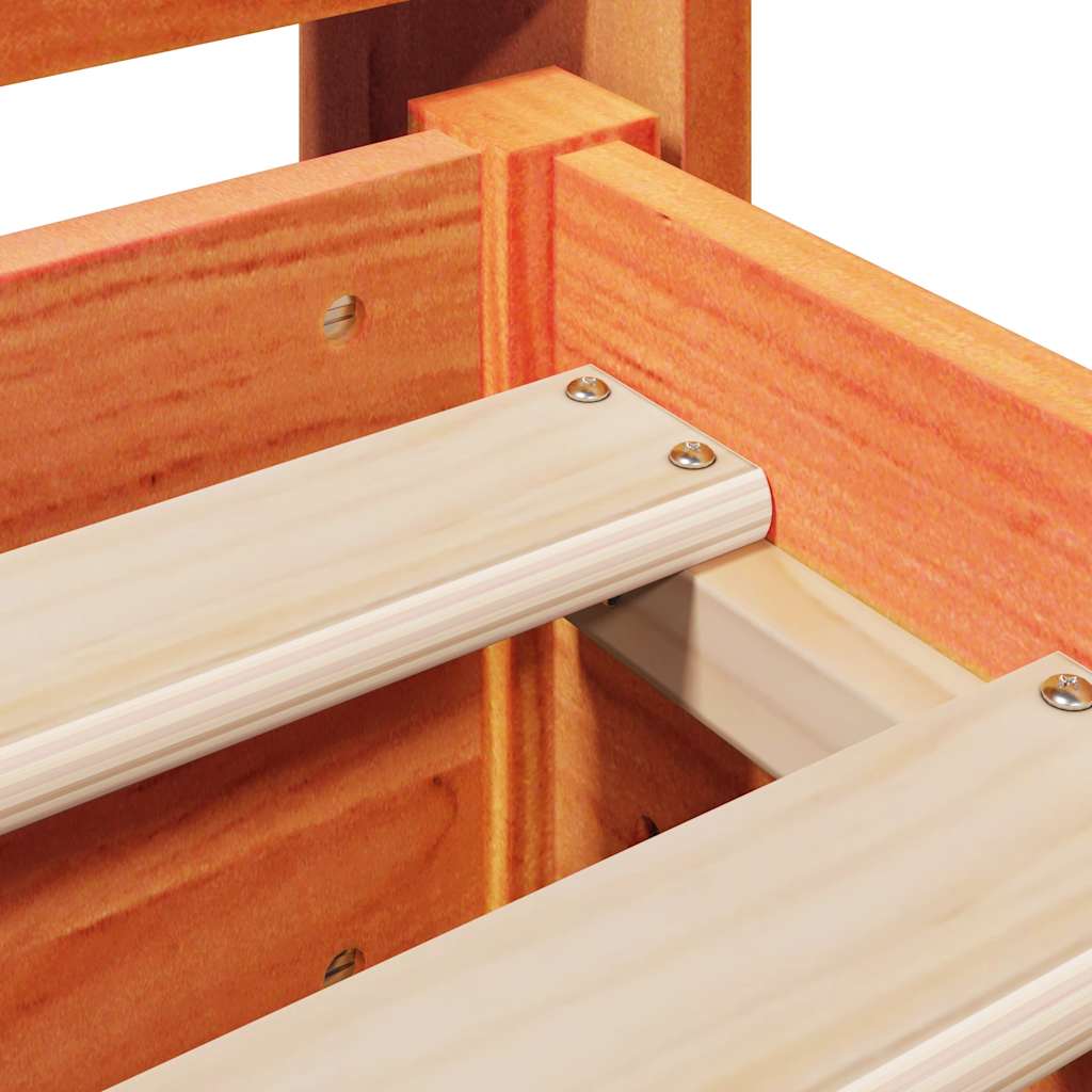 Bed Frame without Mattress Wax Brown 140x190 cm Solid Wood Pine