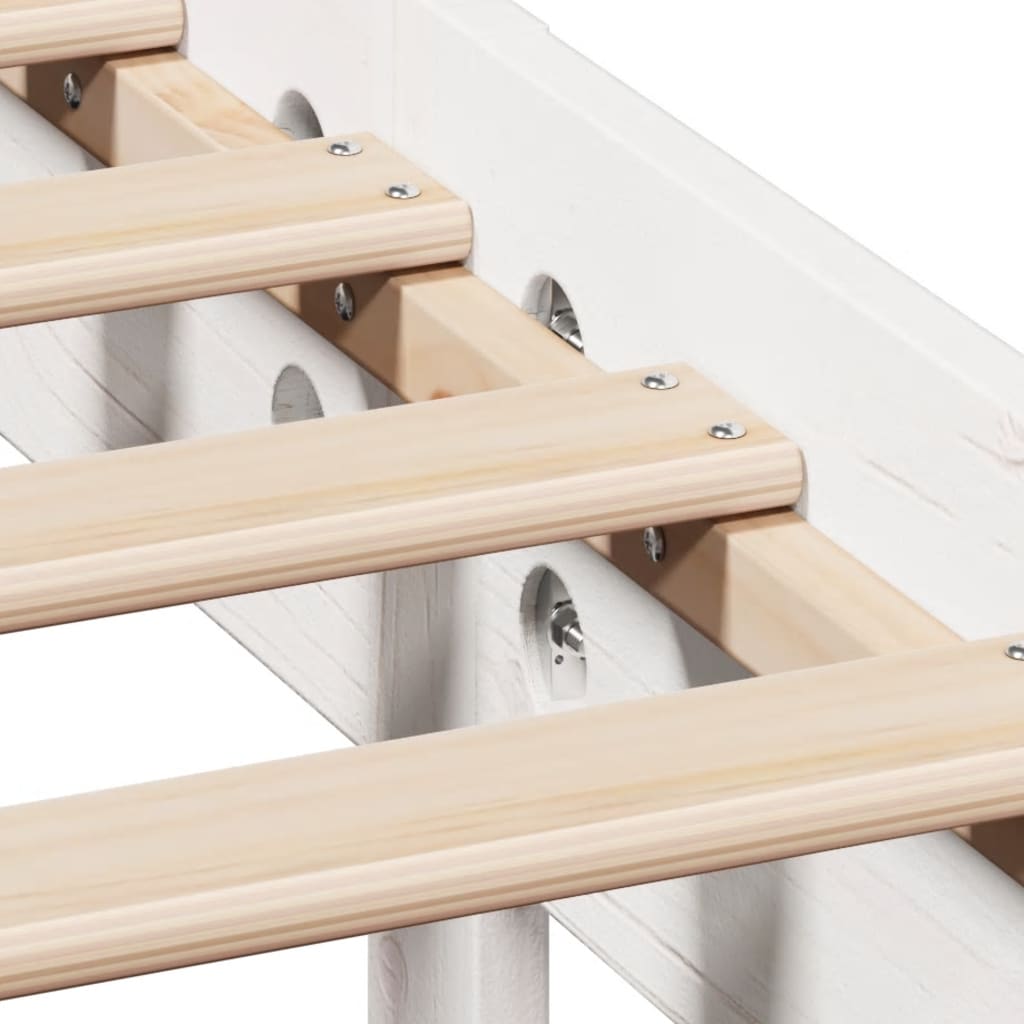 Bed Frame without Mattress White 200x200 cm Solid Wood Pine