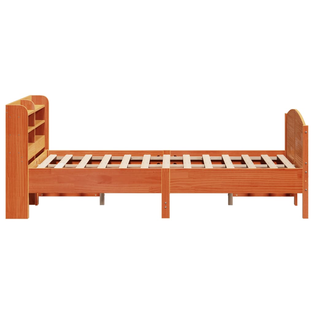 Bed Frame without Mattress Wax Brown 150x200 cm King Size Solid Wood Pine