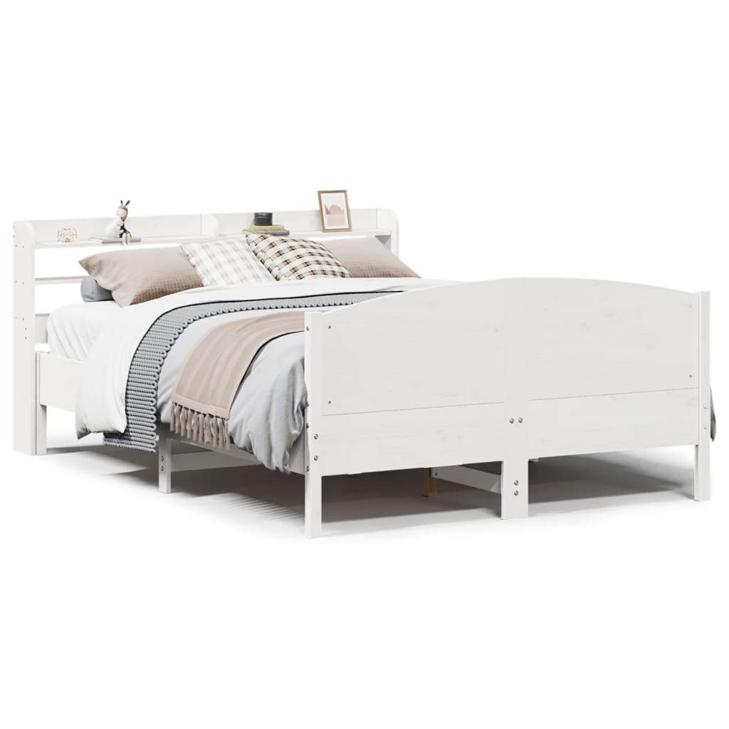 Bed Frame without Mattress White 120x190 cm Small Double Solid Wood Pine
