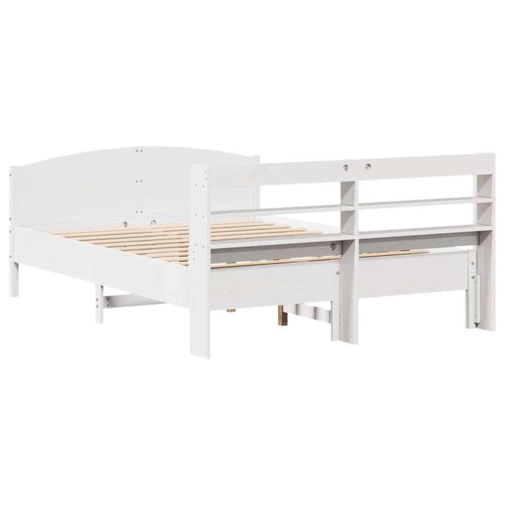 Bed Frame without Mattress White 120x190 cm Small Double Solid Wood Pine