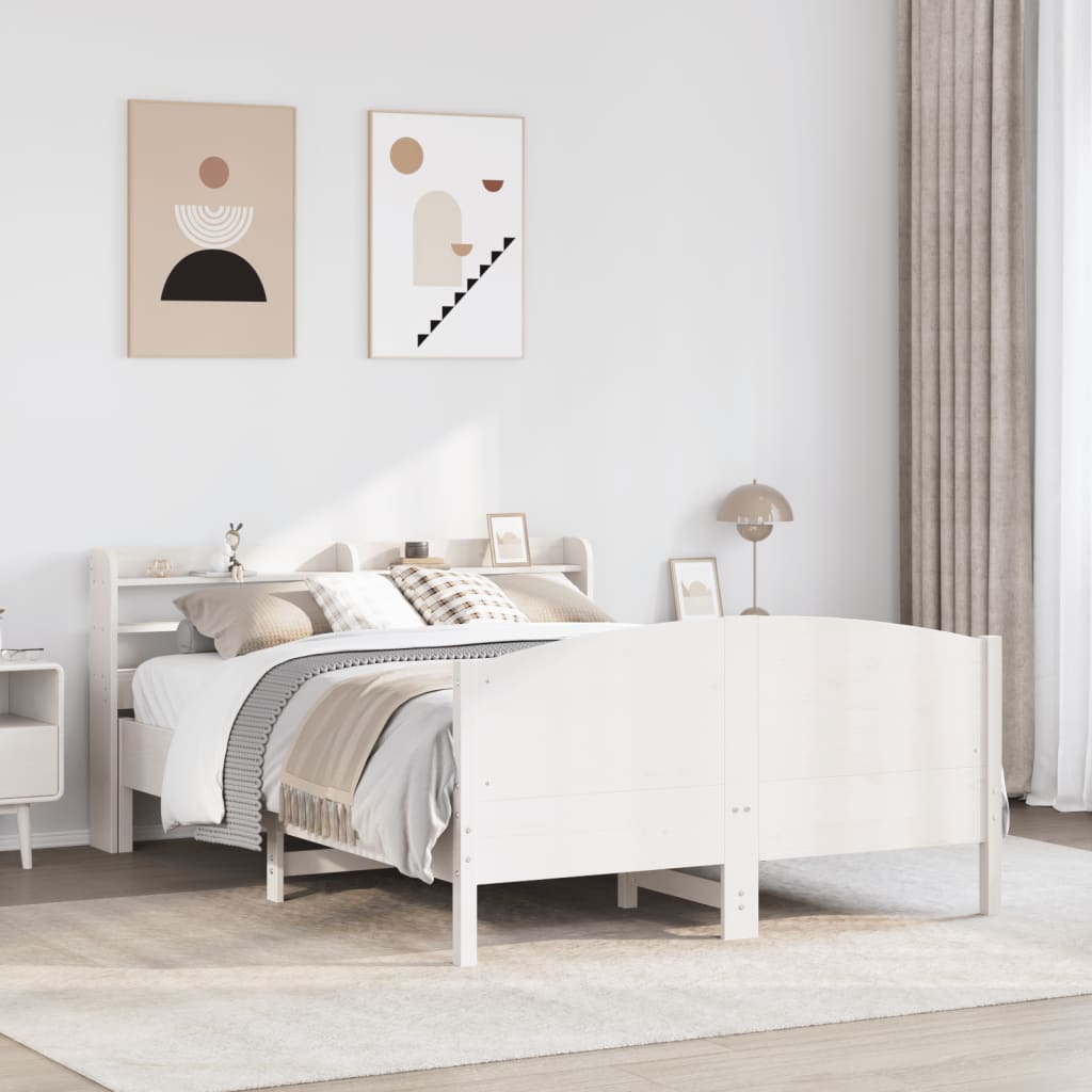 Bed Frame without Mattress White 120x190 cm Small Double Solid Wood Pine