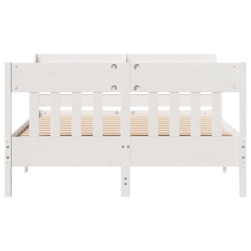 Bed Frame without Mattress White 140x200 cm Solid Wood Pine