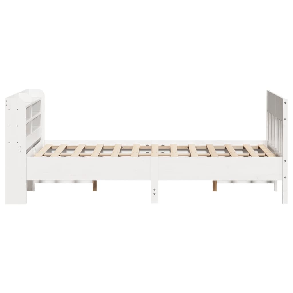 Bed Frame without Mattress White 140x200 cm Solid Wood Pine