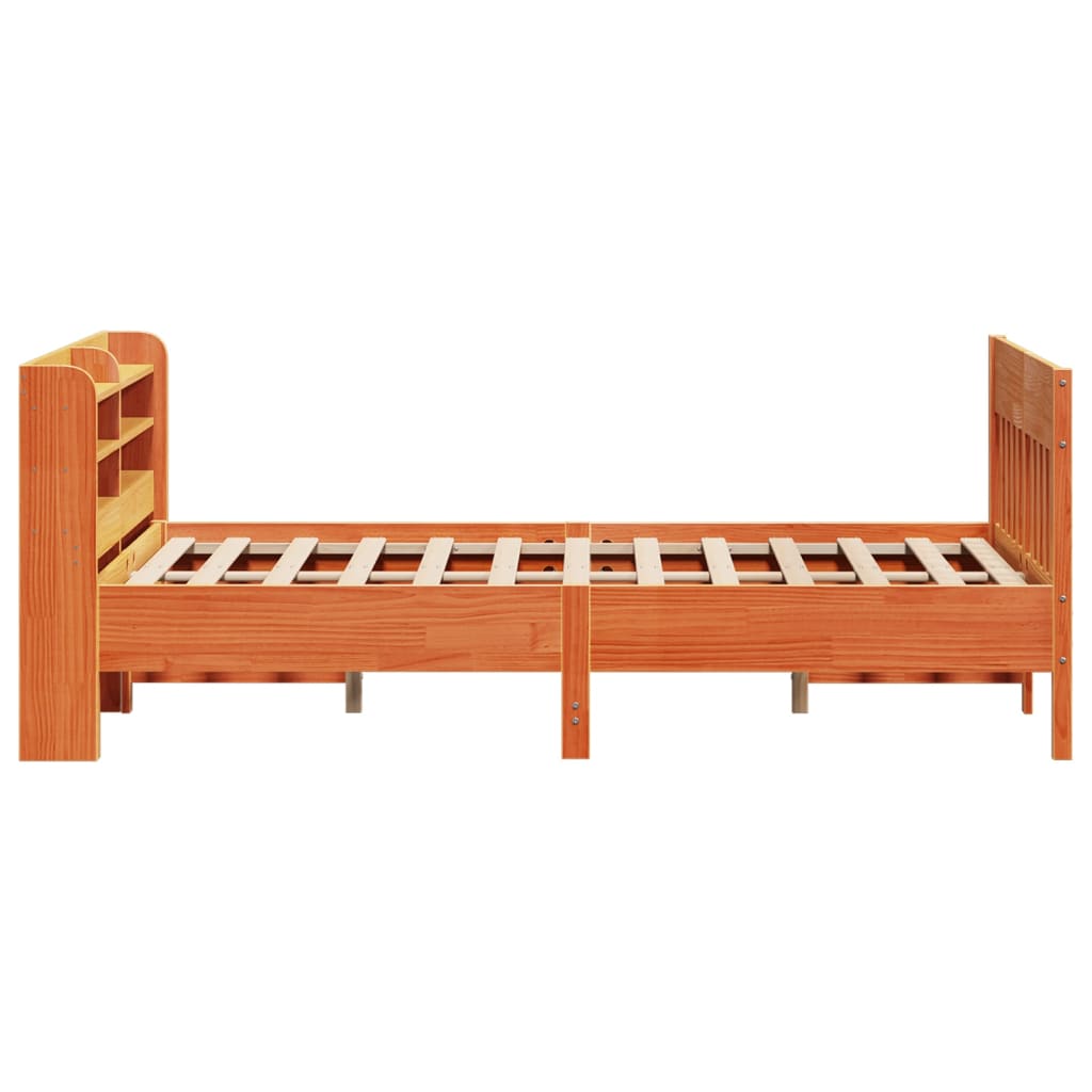 Bed Frame without Mattress Wax Brown 120x190 cm Small Double Solid Wood Pine