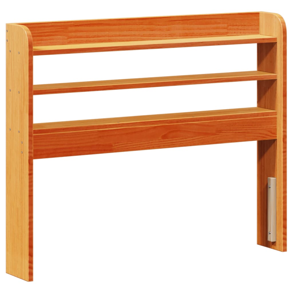Bed Frame with Headboard Wax Brown 75x190 cm Small Single Solid Wood Pine