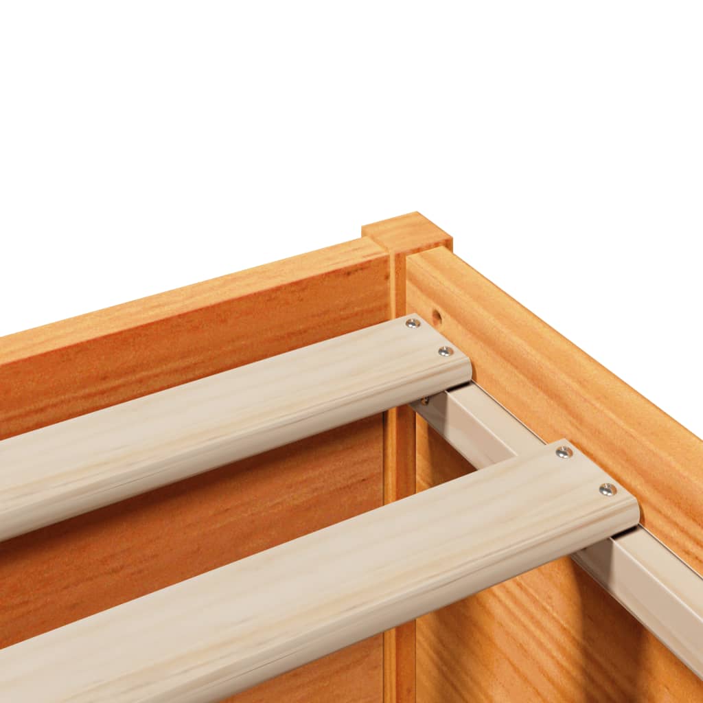 Bed Frame with Headboard Wax Brown 160x200 cm Solid Wood Pine