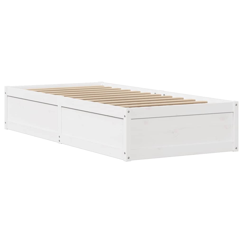Bed Frame with Headboard White 90x200 cm Solid Wood Pine