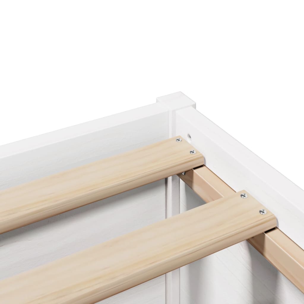 Bed Frame with Headboard White 75x190 cm Small Single Solid Wood Pine
