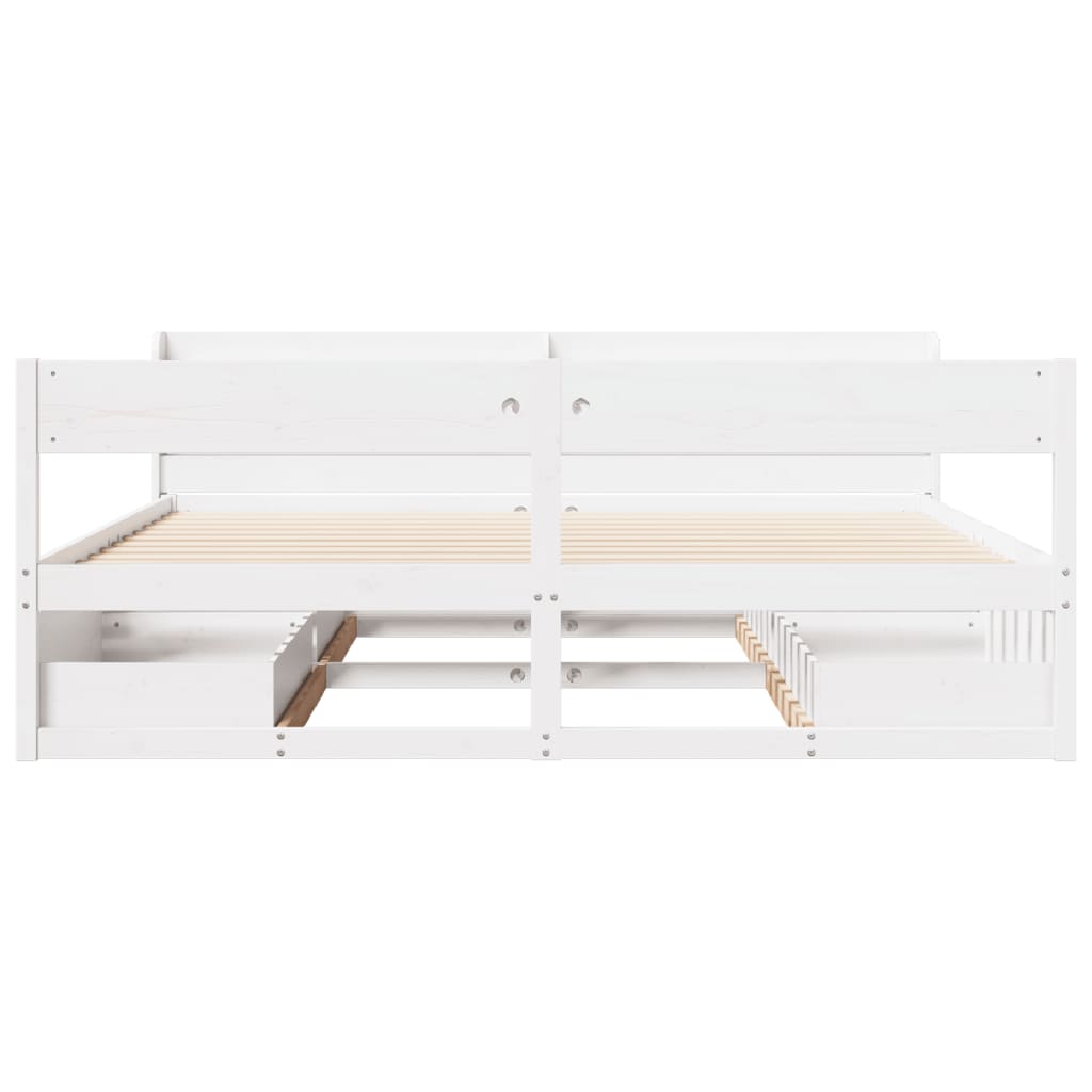 vidaXL Bed Frame without Mattress White 200x200 cm Solid Wood Pine