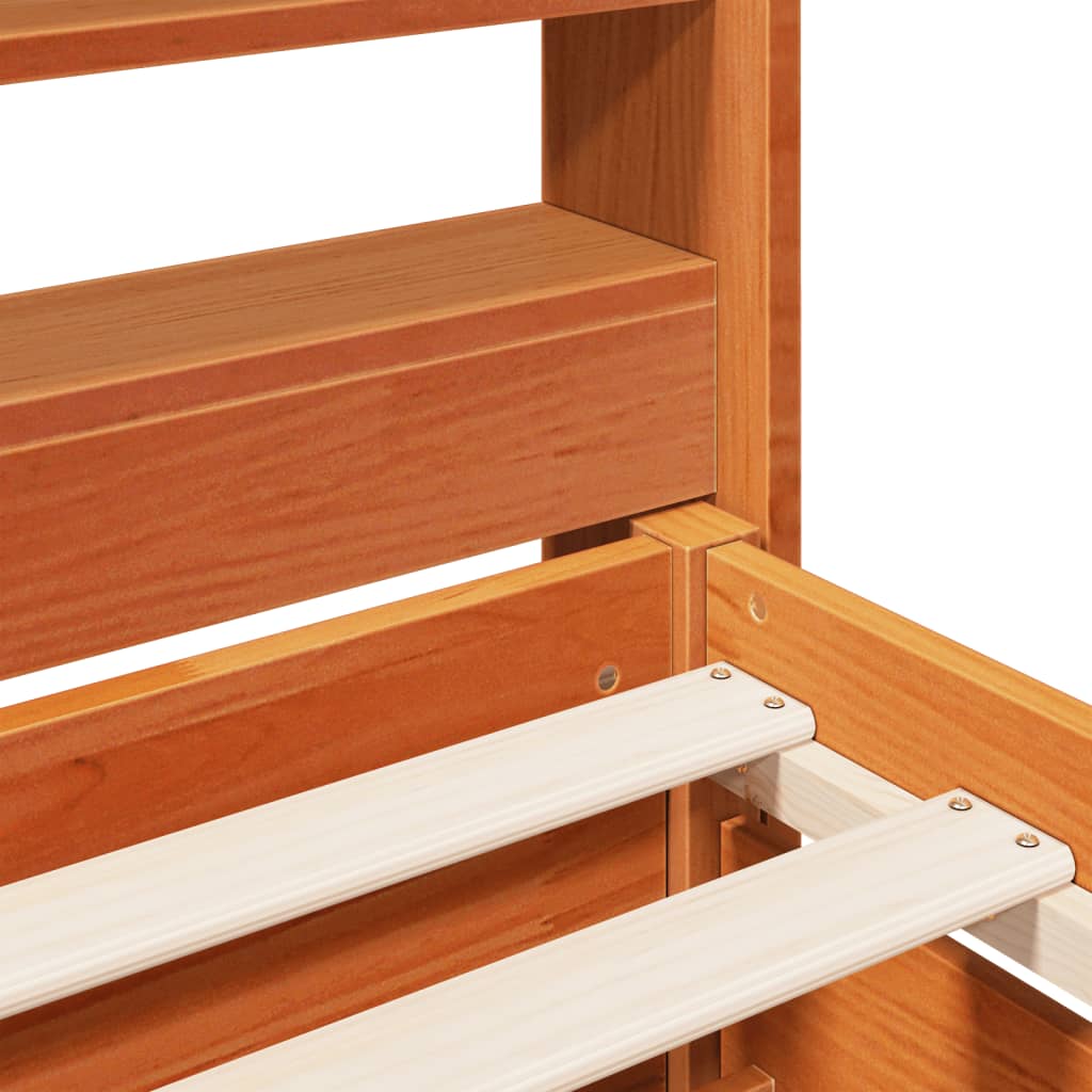 Bed Frame without Mattress Wax Brown 180x200 cm Super King Solid Wood Pine