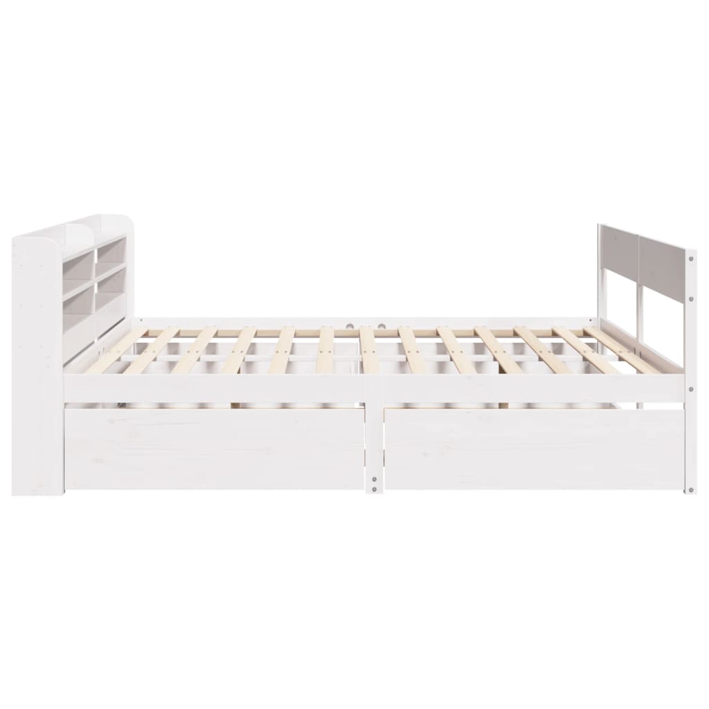 Bed Frame without Mattress White 140x200 cm Solid Wood Pine