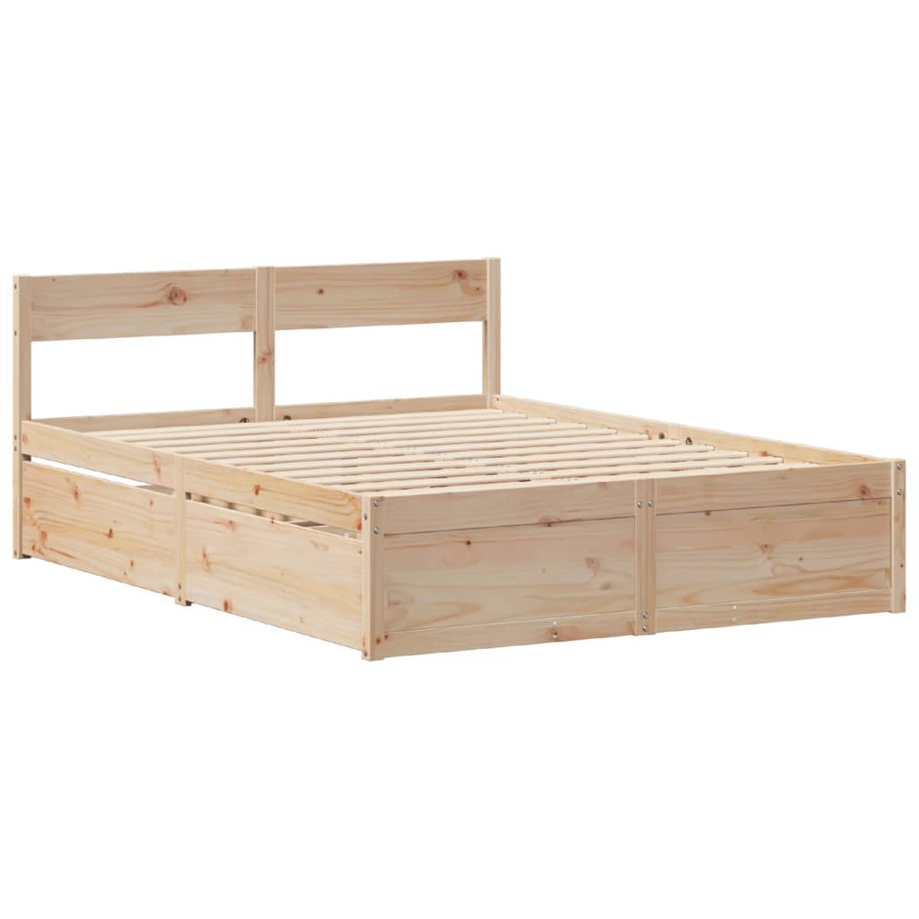 Bed Frame without Mattress 120x200 cm Solid Wood Pine