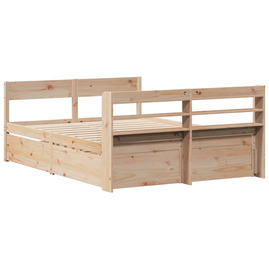 Bed Frame without Mattress 120x200 cm Solid Wood Pine