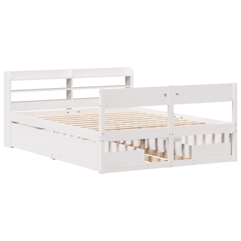 vidaXL Bed Frame without Mattress White 120x200 cm Solid Wood Pine