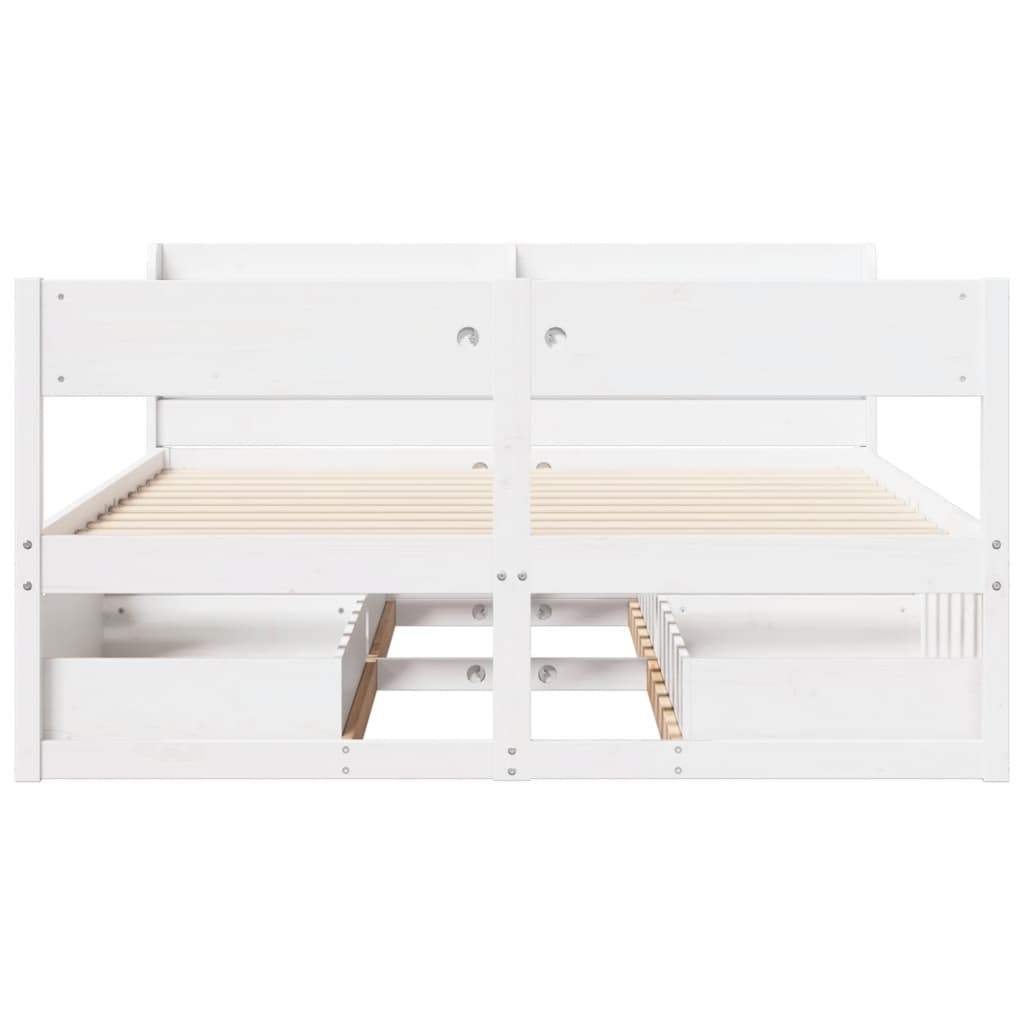 vidaXL Bed Frame without Mattress White 120x200 cm Solid Wood Pine