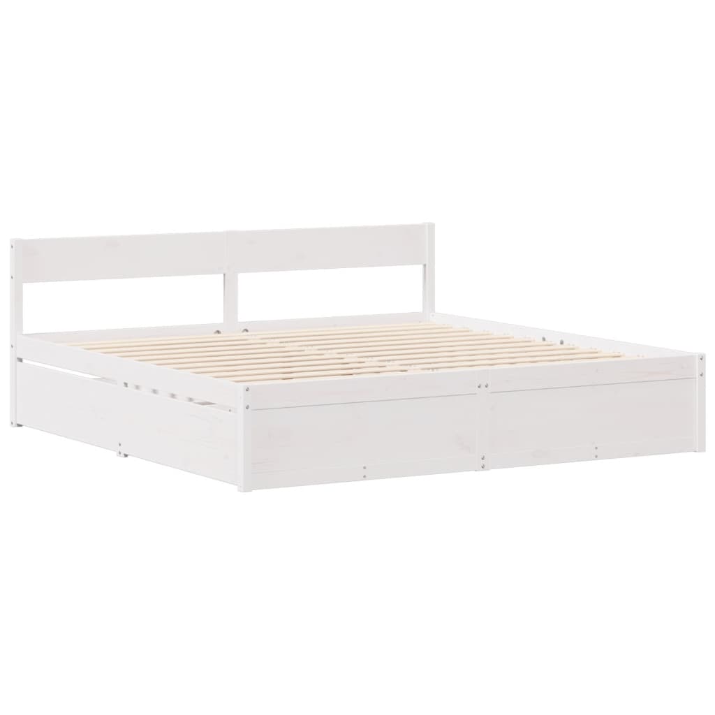 vidaXL Bed Frame without Mattress White 120x200 cm Solid Wood Pine