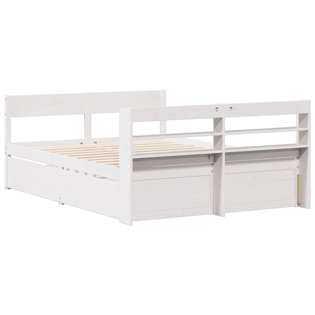 vidaXL Bed Frame without Mattress White 120x200 cm Solid Wood Pine