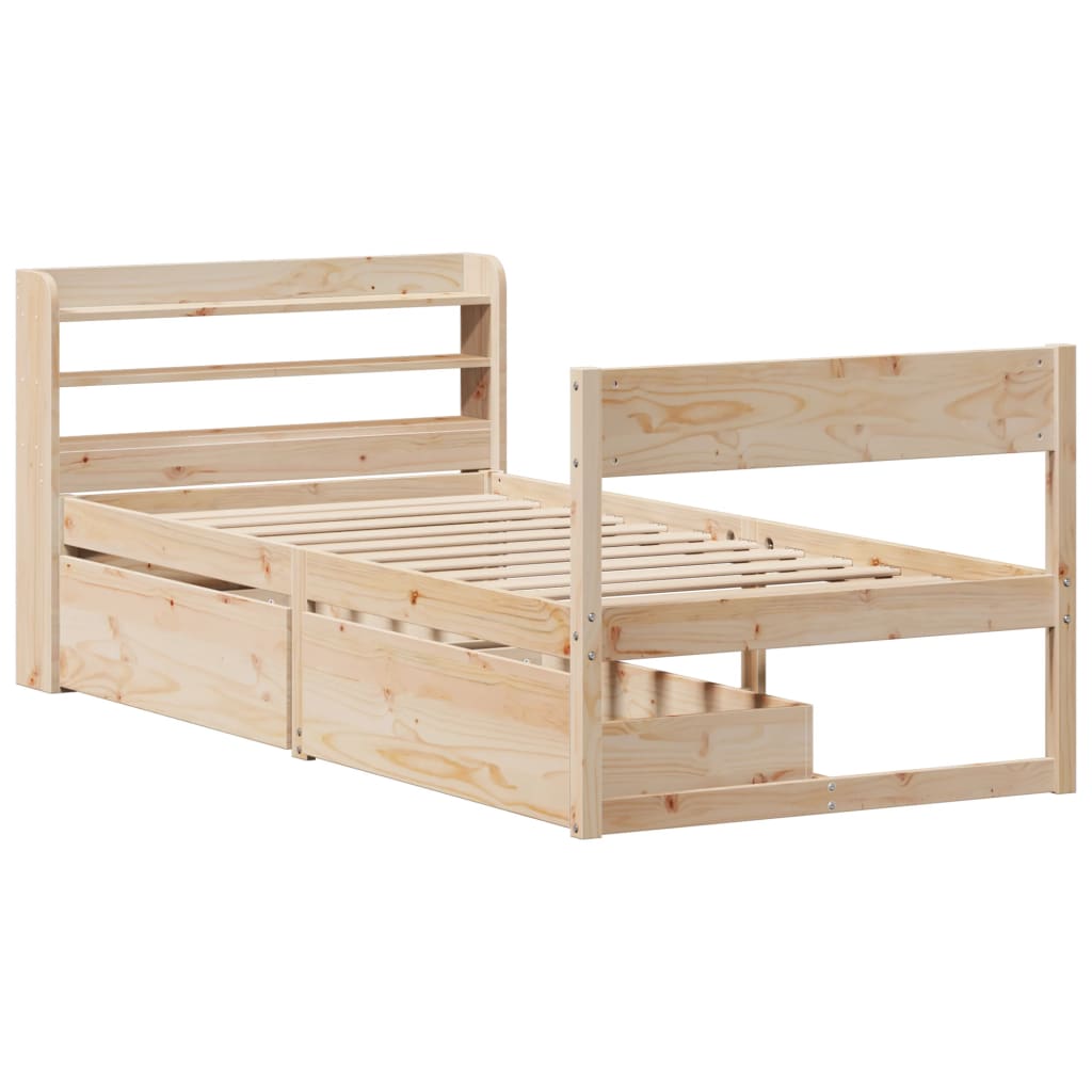 vidaXL Bed Frame without Mattress 100x200 cm Solid Wood Pine