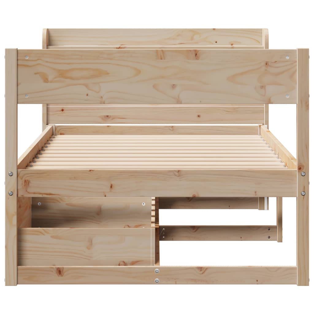 vidaXL Bed Frame without Mattress 100x200 cm Solid Wood Pine