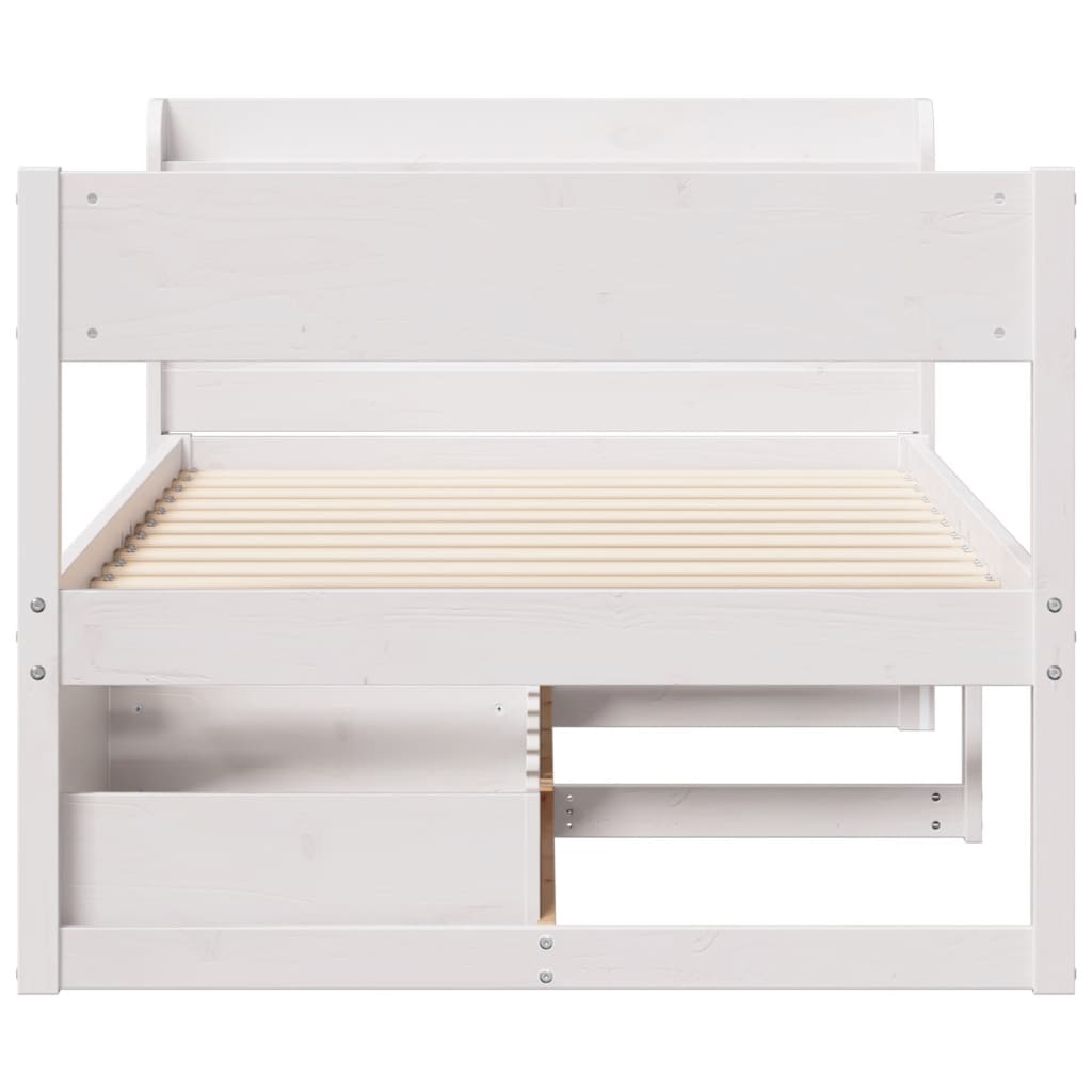 vidaXL Bed Frame without Mattress White 100x200 cm Solid Wood Pine