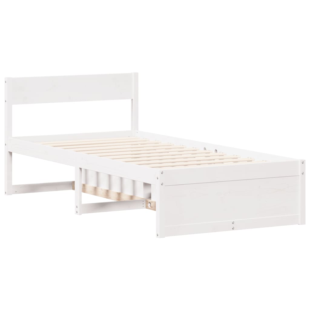 vidaXL Bed Frame without Mattress White 100x200 cm Solid Wood Pine