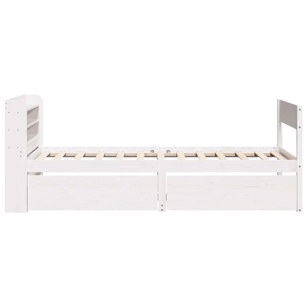 vidaXL Bed Frame without Mattress White 100x200 cm Solid Wood Pine