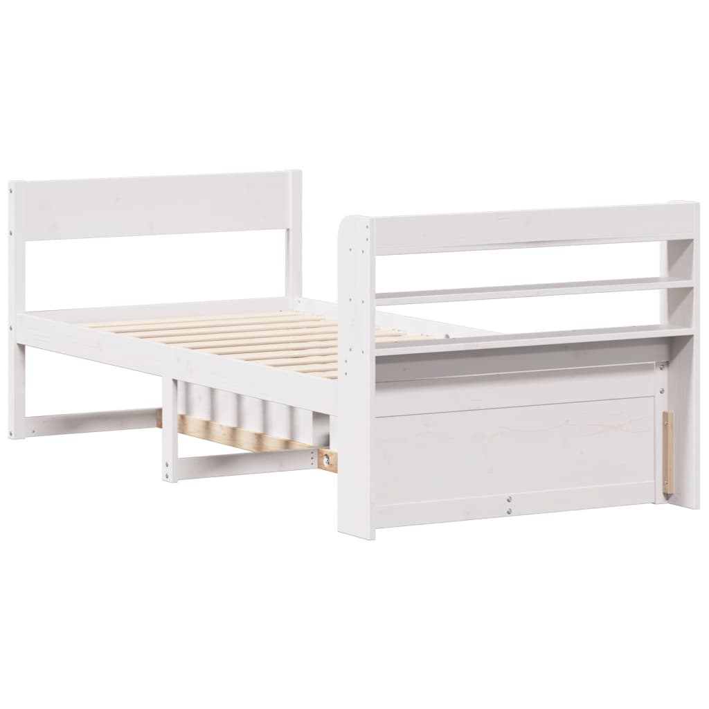 vidaXL Bed Frame without Mattress White 100x200 cm Solid Wood Pine