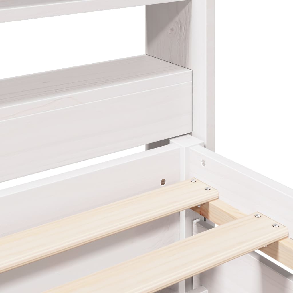 Bed Frame without Mattress White 140x190 cm Solid Wood Pine