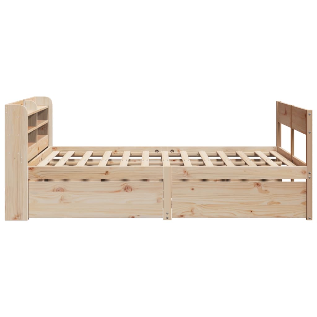Bed Frame without Mattress 135x190 cm Double Solid Wood Pine