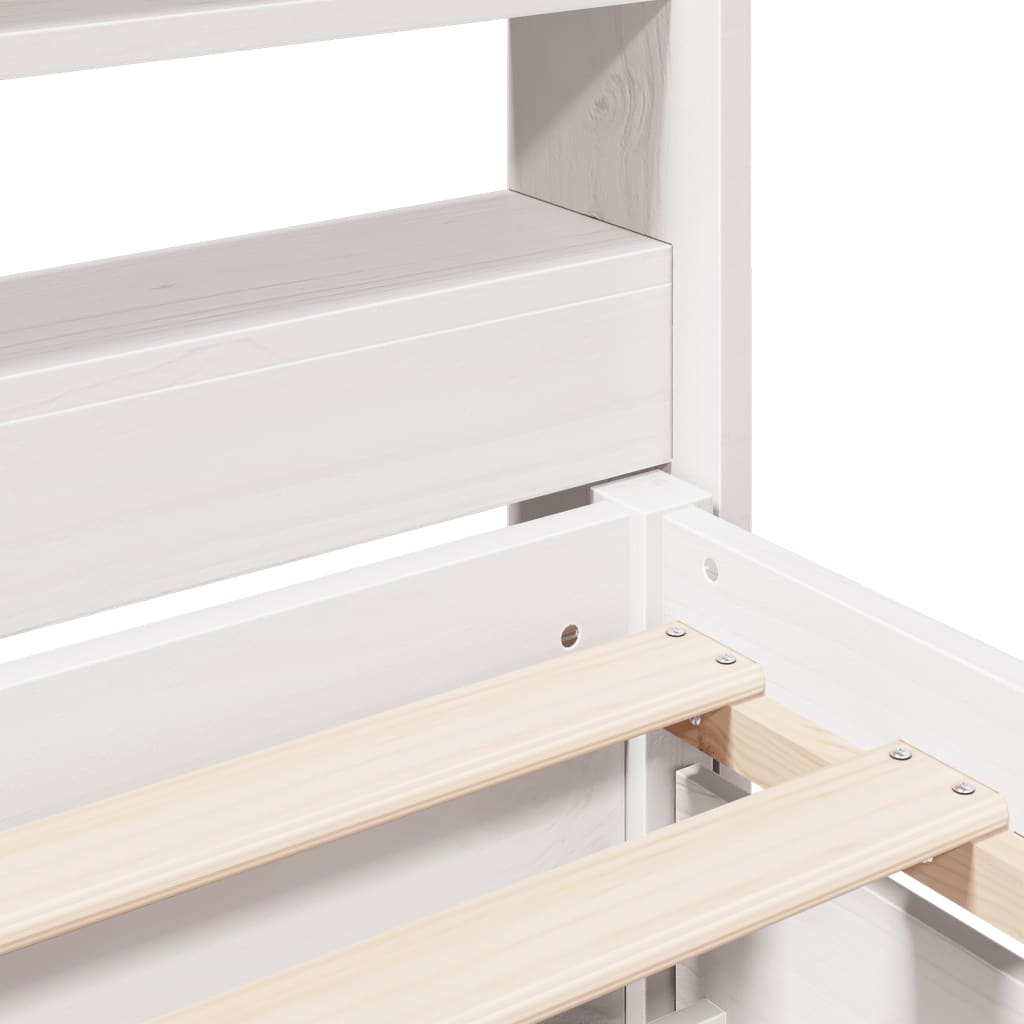 Bed Frame without Mattress White 135x190 cm Double Solid Wood Pine