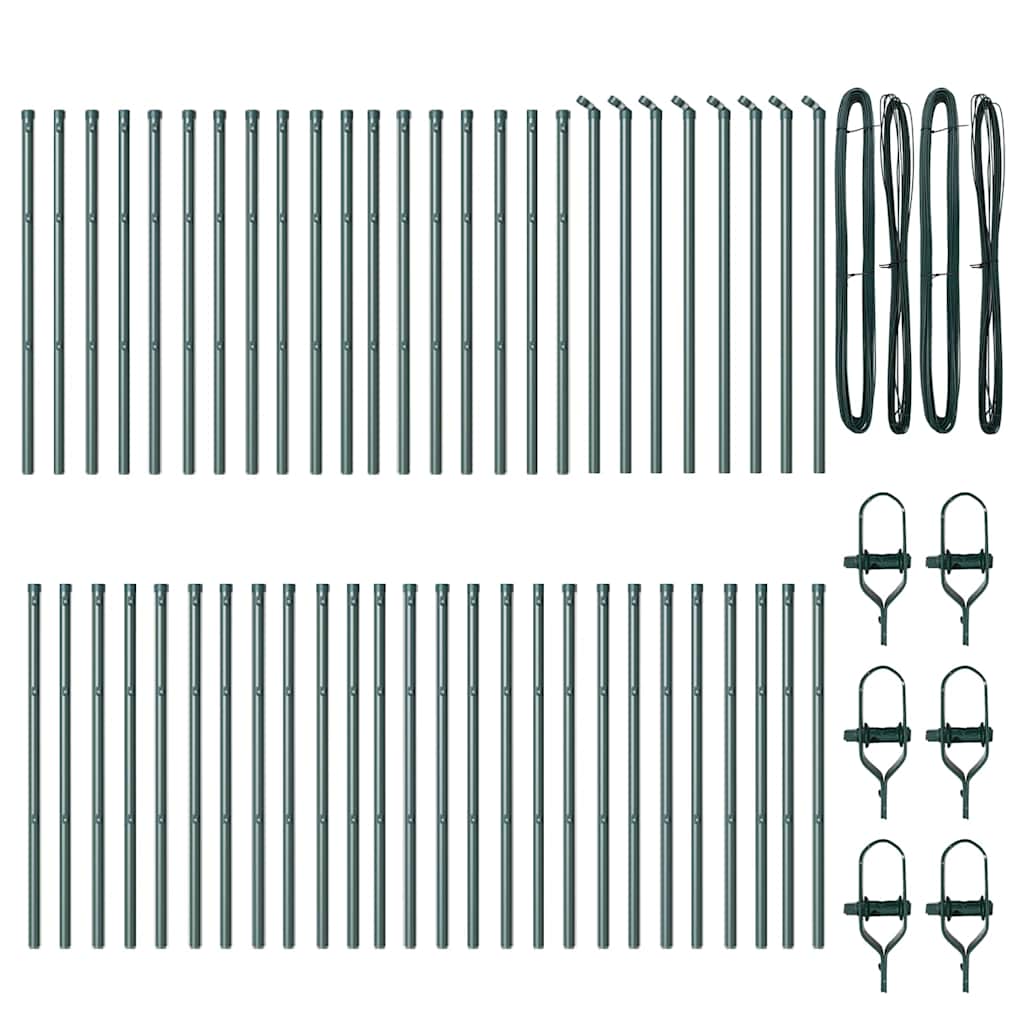 Fence Post 52 pcs Green 3.2 x 3.2 x 120 cm