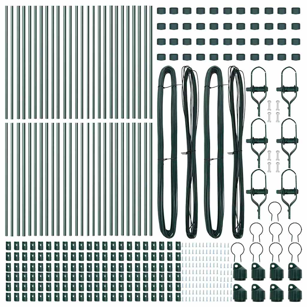 Fence Post 52 pcs Green 3.2 x 3.2 x 120 cm