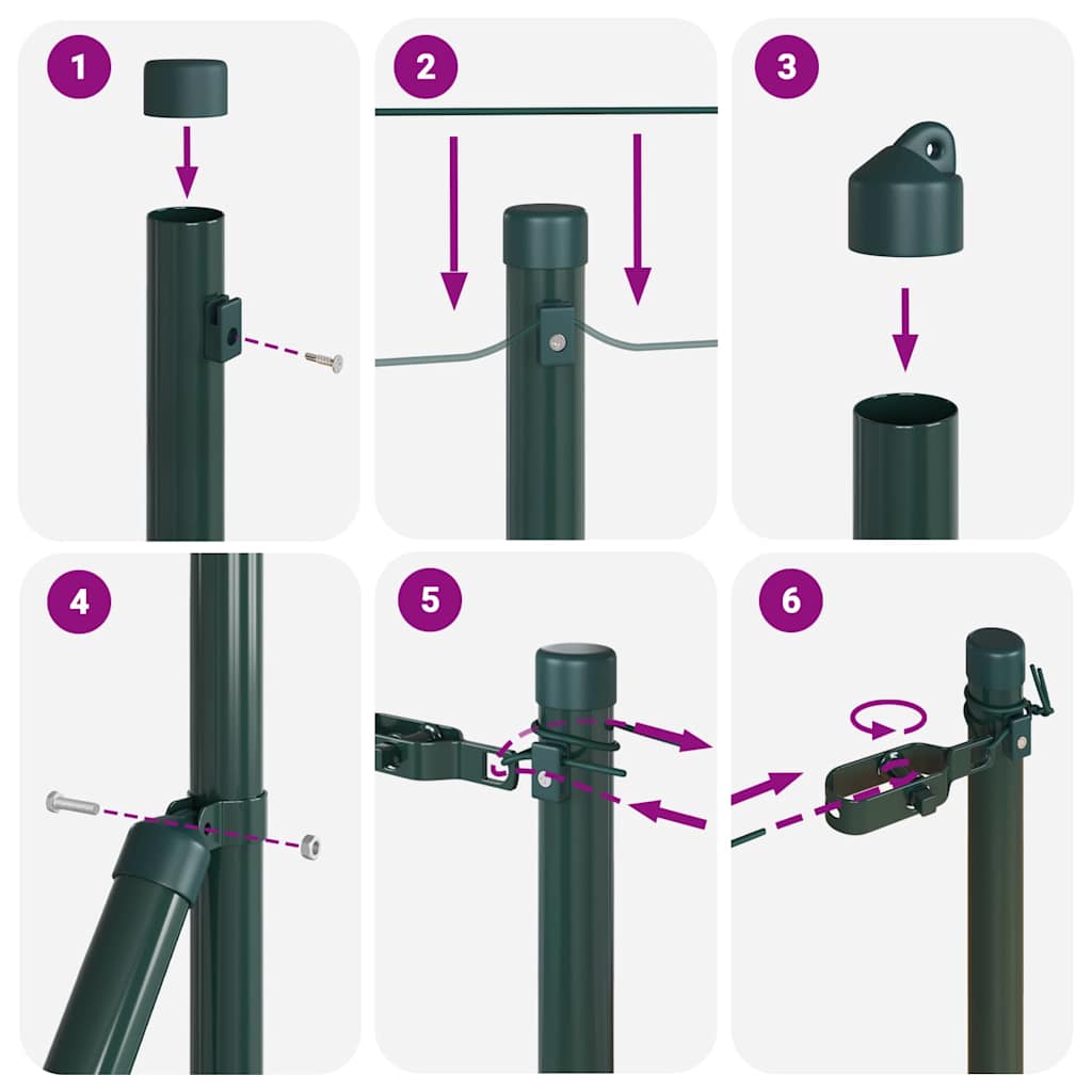 Fence Post 52 pcs Green 3.2 x 3.2 x 120 cm