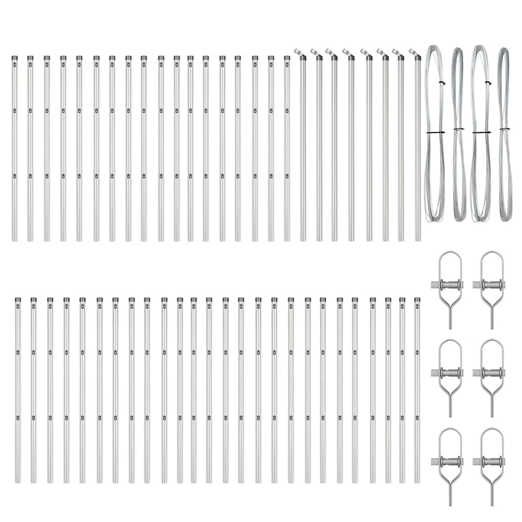 Fence Post 52 pcs Grey 3.2 x 3.2 x 80 cm